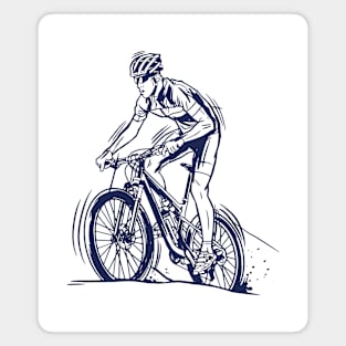 Cyclist Riding A Bicycle Magnet